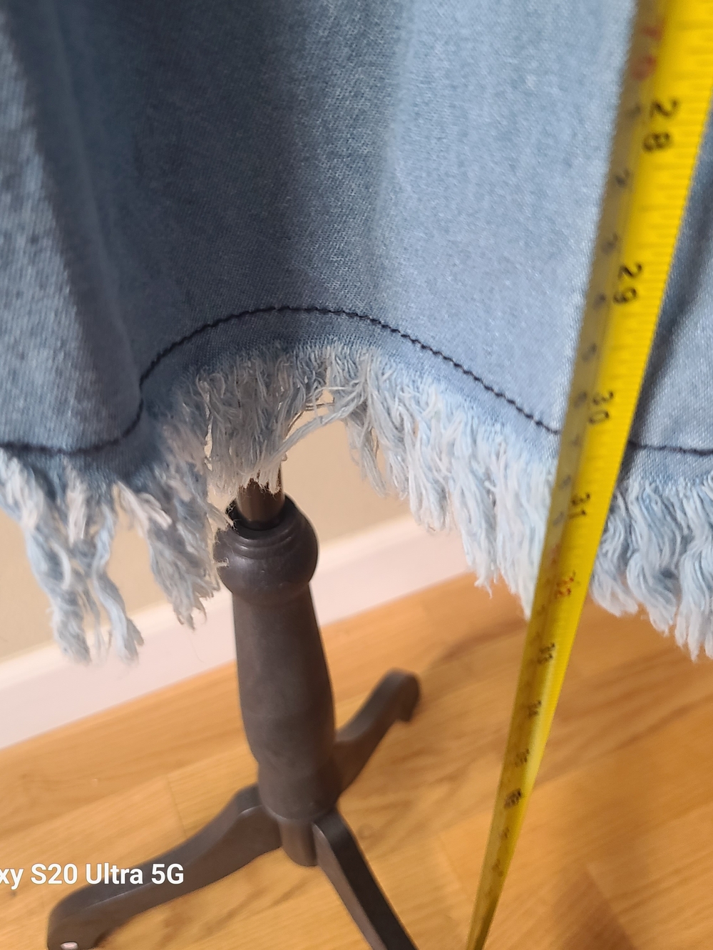Light Wash Distressed Denim Shirt Dress - Light Blue - Picture 4 of 9